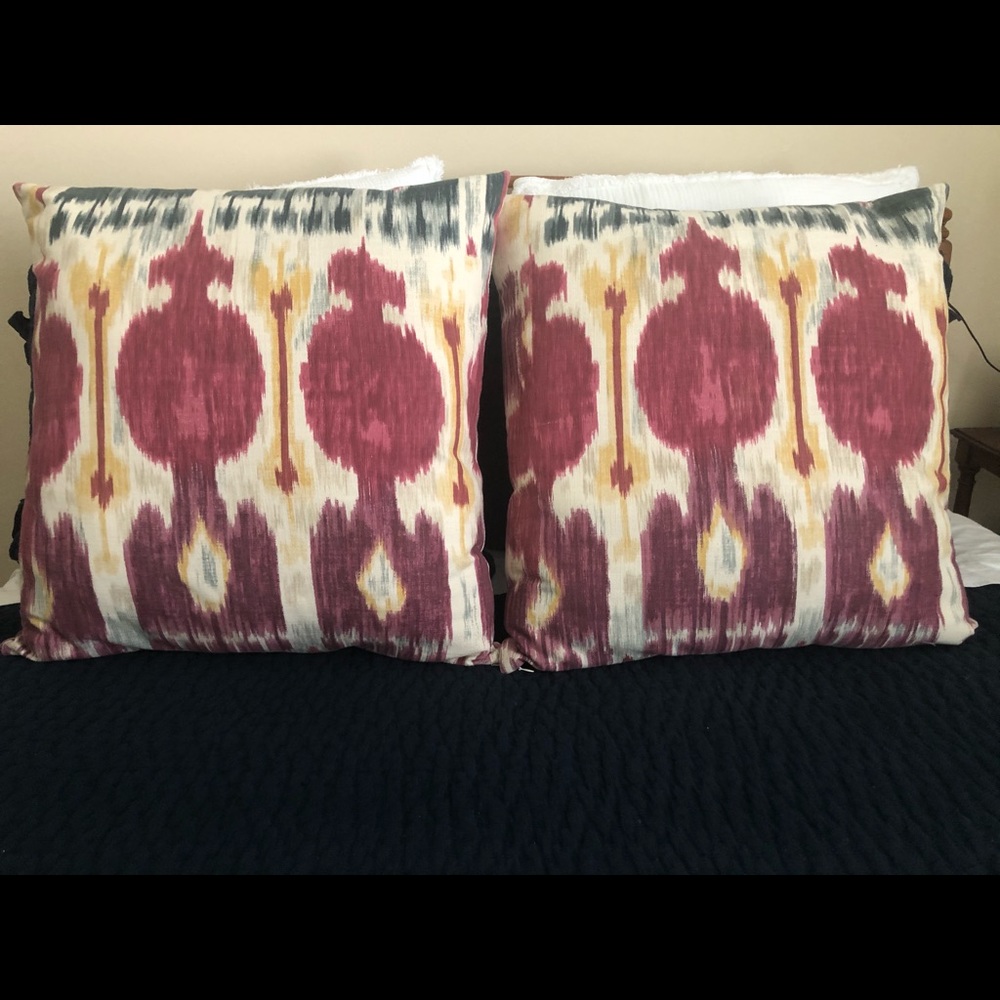 Pottery Barn Ikat pillow covers